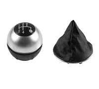 Cakievro Soufflet de levier de vitesse chromé pour Fiat 500 500C 2007 2008 2009 2010 2011 2012 2013 2014 2015 2016 2017 2018 (2 pièces, argent, 5 vitesses)