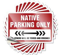 CakJuice Accessoires de voiture Autocollant drôle Only Native Parking 10 pièces Autocollant drôle Autocollants de casque dur pour adultes (taille : 6 x 9 cm)