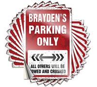 CakJuice Accessoires de voiture Brayden'S Parking Only Autocollant drôle 10 pièces Autocollant drôle Autocollants de casque dur pour adultes (taille : 6 x 9 cm)