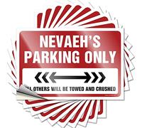 CakJuice Accessoires de voiture Nevaeh'S Parking Only Autocollant drôle 10 pièces Autocollant drôle Autocollants de casque dur pour adultes (taille : 6 x 9 cm)