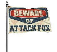 CakJuice Cave Man Bar Beware of Attack Fox Flag Drapeaux de chambre à coucher Cadeaux pour maris (taille : 60 x 90 cm)