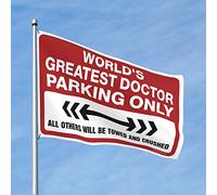 CakJuice Cave Man Bar World's Greatest Doctor Parking Only Drapeaux de chambre à coucher Décoration de cuisine amusante (taille : 120 x 180 cm)