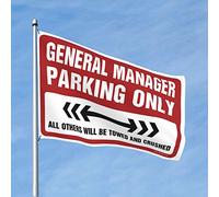 CakJuice Décoration de chambre drôle Directeur Général Parking Seulement Drapeau Cool Drapeaux pour Dortoir Collège Drapeaux pour Gars (Taille : 30 x 45 cm)