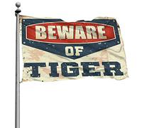CakJuice Drapeau drôle Méfiez-vous du tigre Accessoires de maison Décoration de bière (taille : 120 x 180 cm)