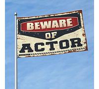 CakJuice Panneau de chambre universitaire Beware of Actor Flag Decor pour chambre à coucher drapeau pour dortoir drôle (taille : 152 x 244 cm)