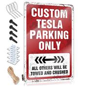 CakJuice Plaque en étain décorative personnalisée Tesla Parking Only Décoration d'intérieur Hommes Décorations pour la cuisine (taille : 30 x 40 cm)