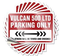 CakJuice Vulcan 500 Ltd Lot de 10 autocollants amusants pour casque de voiture pour adultes (6 cm x 9 cm)