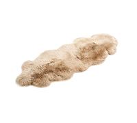 Cakla 100% Peau de Mouton Naturelle Tapis, Deux vomissures en Peau de Mouton - Couverture Douce et Moelleuse, Un ajout Original à Toute pièce (Beige, 210-200cm x 55-65)