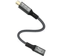 CAKOBLE Câble d'extension USB C 0,25 m, câble d'extension USB type C 3.2 mâle vers femelle 20 Gpbs/240 W et 4 K @ 60 Hz, compatible avec MacBook Pro/Air, iPhone 16/15 Pro Max, Galaxy S24/S23 Steam