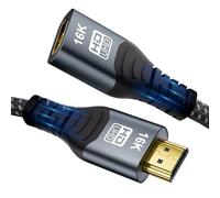 CAKOBLE Câble Prolongateur HDMI 2.2 0.5m, 96Gbps Ultra High Speed,16K@60Hz 8K@240Hz 4K@480Hz,HDMI 2.1,eARC, HDR10+, Dolby Atmos/Vision, HDCP 2.3,Mâle vers Femelle,pour TV PS5 Xbox Moniteur