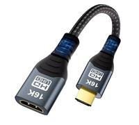 CAKOBLE Câble Prolongateur HDMI 32cm, HDMI 2.2 96Gbps Ultra Haute Vitesse 16K@60Hz 8K@240Hz 4K@480Hz, Compatible HDMI 2.1,eARC, HDR10+, Dolby Atmos/Vision, HDCP 2.3,Mâle vers Femelle pour TV PS5 Xbox