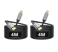 CAKOBLE Cable USB C 4m, [4M/Lot de 2] USB 3.1 10gbps 100W USBC Charge Rapide,Transmission Video 4K@144Hz Câble USBC vers USB C Pour smartphone Mobiles, Moniteurs,Laptop,