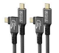 CAKOBLE cable usb c vers usb c 50 cm, [2M/Lot de 2] cable usb c coudé 20 Gbps transfert données usbc 3.2,240W usb c charge rapide, Transmission vidéo 4K@144Hz Pour smartphone,SSD,Moniteurs,Laptop