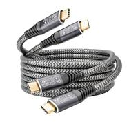 CAKOBLE Cable USB C vers USB C 5m,[5M/Lot de 2] 100W USBC 3.2 Gen2 20 Gbps Charge Rapide,Transmission vidéo 5K/4K@60Hz Pour i-Phone 16Pro/Max,Laptop, Monitor, Hub cable usb c 5m