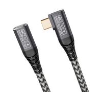 CAKOBLE Rallonge USB C 1m, 3.2 Gen 2 20Gbps 100W/5A Mâle et Femelle, Compatible 4K@60Hz, Hub/Dell XPS/Chargeur, Câble Coudé