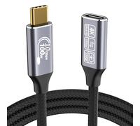 CAKOBLE Rallonge usb c 2m, usb c femelle vers male rallonge usbc 3.1 100W 10Gbps Vidéo 4K 144Hz USB Type-C en Nylon Tressé Compatible avec iPhone 16/15 Pro Max,Mackbook