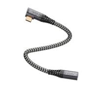 CAKOBLE Rallonge USB-C 3.2 Gen2 20Gbps 100W/5A - Câble Coudé 25cm Compatible avec Hub, Dell XPS, Chargeur - 4K@60Hz