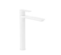 Cala mitigeur lavabo "xl" bec haut mural corps lisse cold start blanc mat - ROCA A5A346EB00