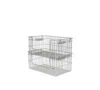 Cala Panier Empilable Ouvert H13 cm Lot de 2 Acier Inoxydable