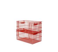 Ferm Living Panier Cala empilable 2 pièces Rouge coquelicot. 28.7x18x13 cm