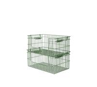 Ferm Living Panier Cala empilable 2 pièces Vert verdoyant. 28.7x18x13 cm
