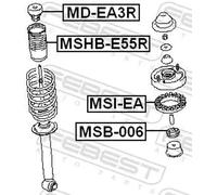 Calage d'amortisseur MSB-006 FEBEST pour MITSUBISHI GALANT VIII ECLIPSE IV