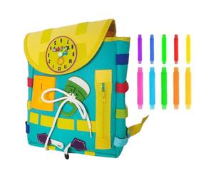 Calager Sac à dos pour tout-petits, sac à dos interactif en feutre et apprentissage amusant pour entraîner le développement du cerveau et les compétences de vie - Meilleur cadeau pour les enfant