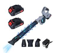 Calager Souffleur de feuilles électrique sans fil 21 V avec 2 batteries et chargeur, 3 modes de vitesse et poignée rotative, 160 MPH pour jardin, pelouse, terrasse (noir)