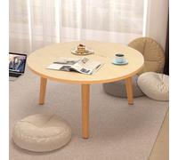 Calager Table Basse Ronde, Petite Table à thé de 60 cm avec Pieds en Bois Massif, Table d'activités pour Enfants de Style Nordique, Table Basse de Loisirs à Assemblage Facile pour Le Salon