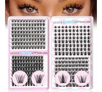 CALAILIS Lot de 352 extensions de cils - 4 styles - Courbure D - 10-16 mm - Cils individuels à faire soi-même - Mega volume et réutilisables, doux et confortables toute la journée (F08+S07+M02+A14)