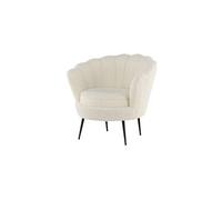Fauteuil Coquillage Bouclette "Calais" 83cm Blanc