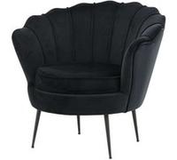 Fauteuil Coquillage en Velours "Calais" 83cm Noir