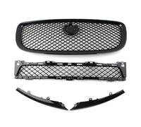Calandre Avant 1 Ensemble Pour Jaguar Pour XJ 2010 2011 2012 2013 2014 2015 ABS Noir Brillant Calandre Avant Grille Supérieure + Inférieure Grille De Radiateur