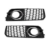 Calandre Avant 2 Pièces Calandre Phare Antibrouillard Pour A4 B8 2009-2012 Grille Phare Antibrouillard Nid D'abeille Cadre Argenté Noir 8KD807682 8KD807681 Calandre Avant Voiture(Sliver)