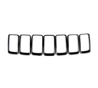 Calandre Avant 7 Pièces/ensemble Pour Jeep Pour Grand Pour Cherokee Calandre Insérer 2014 2015 2016 Garniture Anneau Cadre Noir Gris Chrome Calandre Avant Voiture(Black)