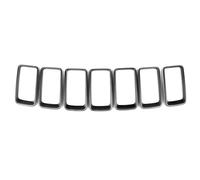 Calandre Avant 7 Pièces/ensemble Pour Jeep Pour Grand Pour Cherokee Calandre Insérer 2014 2015 2016 Garniture Anneau Cadre Noir Gris Chrome Calandre Avant Voiture(Grey)