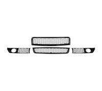 Calandre Avant À Double Lamelles Pour A4 B6 2002-05 Noir Style RS Avant Supérieur Inférieur Calandre + Grille Antibrouillard A4B6 Nid D'abeille Maille Filet Central