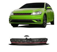 Calandre avant ABS VW Golf 7 Facelift de 2017 a 2021 Noir - Rouge, sans embleme