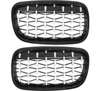 Calandre Avant De Capot Avant No.51137157687/51137157688 pour BMW X5 08-13 Calandre De Pare-Chocs Avant Grille En Forme De Diamant Noir Argenté 1 Paire