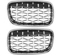 Calandre Avant De Capot Avant No.51137157687/51137157688 pour BMW X5 E70 2008-2013 Grille De Calandre Avant En Forme De Diamant Argenté 1 Paire