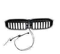 Calandre avant de course compatible avec les modèles Série 3 G20 320i 330i 2023-2024, pare-choc supérieur, radiateur, capot, grille en maille éclairage LED(Black-Single Slat)