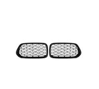 calandre avant de voiture Calandre Avant Style Meteor En Plastique ABS À Motif Diamant Pour BMW X2 F39 2018 2019 2020 2021 grille four(Black and Silver)