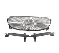 calandre avant de voiture Compatible Avec Benz Pour Classe GLE Pour W167 2020 2021 2022 2023 Grilles D'admission D'air Avant De Course Grille De Ventilation De Capot(Silver)