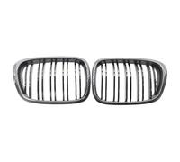 Calandre Avant de Voiture modifiée en 2 Parties Style Haricot Noir Large pour BMW E39 et série M5 (1997-2003) 520i 525 530 (Fibre de Carbone).