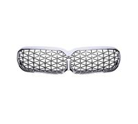 Calandre Avant De Voiture Pour BMW Série 5 G30 G31 F90 Pour M5 LCI 2021+ Racing Grill Meteor Diamond Star Style Voiture Calandre(Silver with Hole)