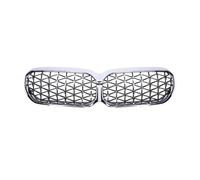 Calandre Avant De Voiture Pour BMW Série 5 G30 G31 F90 Pour M5 LCI 2021+ Racing Grill Meteor Diamond Star Style Voiture Calandre(Silver none Hole)
