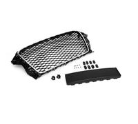 Calandre avant en nid d'abeille sport compatible avec A3 8V 12-16 avec cadre chromé avec support de plaque d'immatriculation pour modèles avec et sans PDC (Park Distance Control)