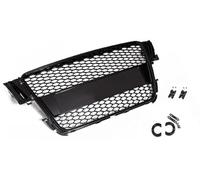 Calandre avant en nid d'abeilles Sport compatible avec A5 8T B8 2007-2011 noir avec porte-plaque Pour les modèles avec et sans PDC (Park Distance Control)