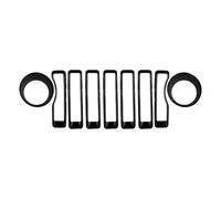 Calandre Avant Grille Pour Jeep Pour Wrangler JL JLU Pour Gladiator JT 2018-2022 Grille De Calandre Avant En Maille Insert Couverture Phare Garniture ABS Intérieur Calandres Avant Radiateur(Black)