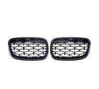 Calandre Avant Pour BMW Pour X5 E70 2007-2014 Pour X6 E71 Calandres Avant Voiture Chrome Diamants Style Course Rein Gril Noir Double Ligne Calandre Voiture(Diamond-Glossy Black)